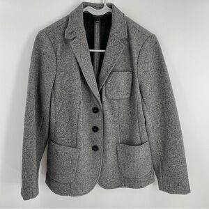 Talbots Gray Wool Blend 3 Button Classic Neutral Minimalist Pockets Blazer
